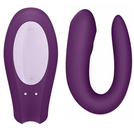 Vibratore di coppia Double Joy Partner Viola con APP di Satisfyer