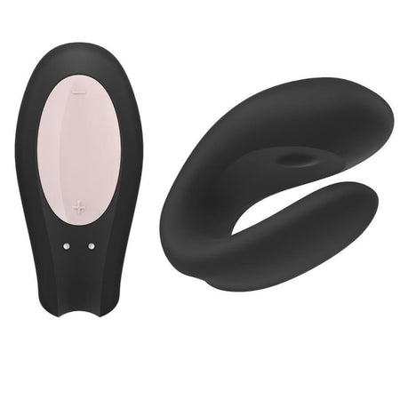 Vibratore di coppia Double Joy Partner Nero con APP di Satisfyer