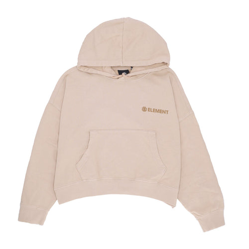 ELEMENT Felpa Leggera Cappuccio Corta Donna W Logo Hoodie Oxford Tan da donna
