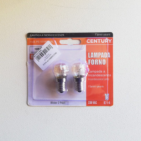 Lampada tubolare ad incandescenza per forno cappe cucina e lampada sale - blister da 2pz