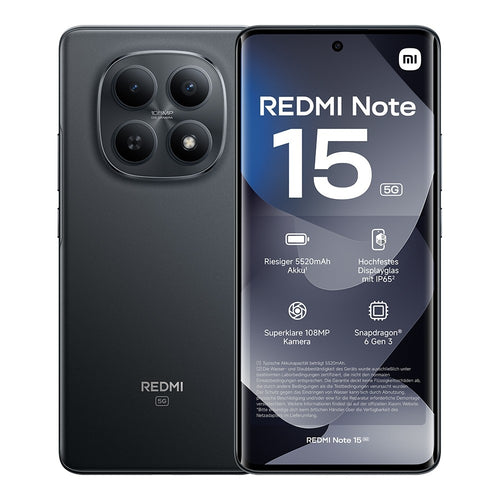 SMARTPHONE XIAOMI REDMI NOTE 15 5G 8+256GB MIDNIGHT BLACK