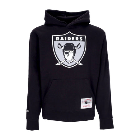 MITCHELL &amp; NESS Felpa Cappuccio Uomo Nfl Team Logo Hoodie Oakrai Black da uomo