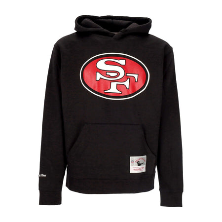 MITCHELL &amp; NESS Felpa Cappuccio Uomo Nfl Team Logo Hoodie Saf49e Black da uomo