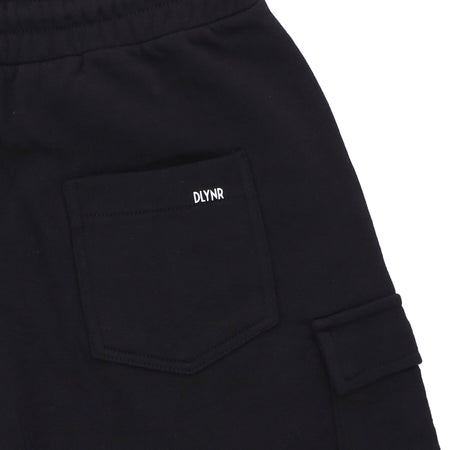DOLLY NOIRE Pantalone Corto Tuta Uomo Cargo Short Sweatpants Black da uomo