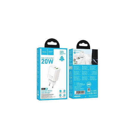 CARICABATTERIE DA RETE HOCO FAST CHARGE 20W USB-C + USB-A N61 BIANCO
