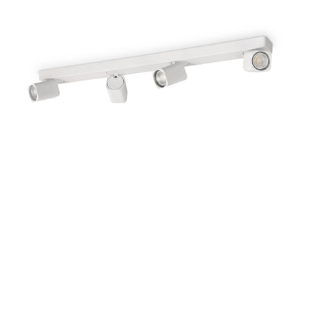 Spot Contemporaneo Rudy Alluminio Bianco 4 Luci Gu10 35W 3000K Ip20