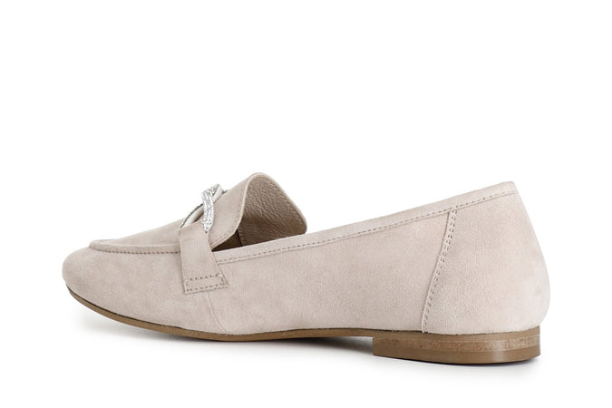 MOCASSINO IN CAMOSCIO CON MIGNON STRASS