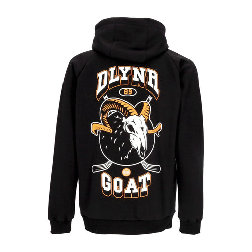 DOLLY NOIRE Felpa Leggera Cappuccio Uomo Goat Skull Hoodie Black da uomo