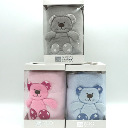 Coperta Plaid Baby Coral Fleece Bear