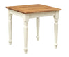 Biscottini Tavolo fisso Country in legno massello di tiglio struttura bianca anticata piano naturale L80xPR80xH78 cm. Made in Italy