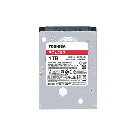 Toshiba Hard Disk HDD 2,5" SATA da 1TB – 5400 RPM, Modello PC-L200 HDWJ110 per Notebook