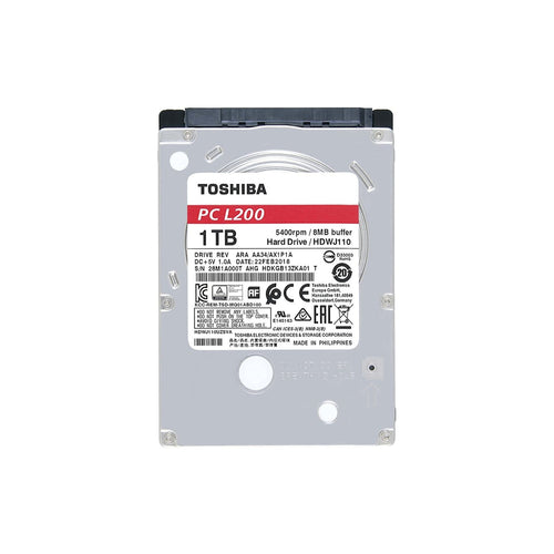 Toshiba Hard Disk HDD 2,5 SATA da 1TB – 5400 RPM, Modello PC-L200 HDWJ110 per Notebook
