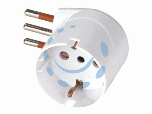 ADATTATORE SALVASPAZIO SCHUKO 90�� 2P+T BIANCO