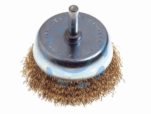 SPAZZOLE A TAZZA FILI ACCIAIO PER TRAPANO - ø mm.70 codolo mm.6  - PZ 5