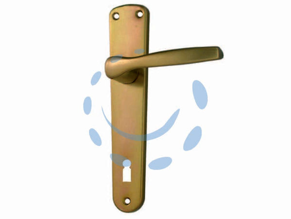 MANIGLIA ALU CON PLACCA IN ALLUMINIO BRONZATO