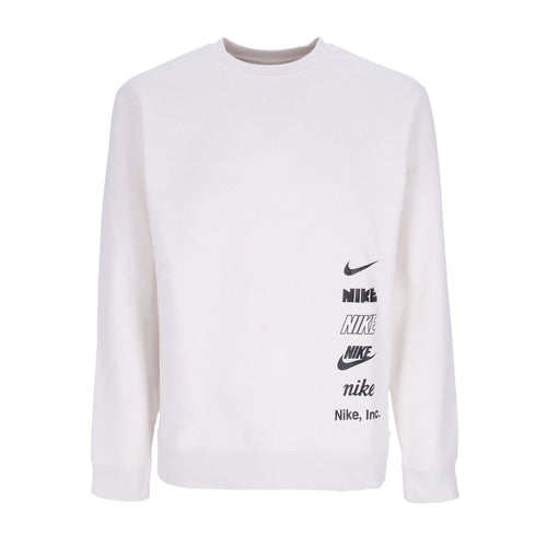 Nike Felpa Girocollo Uomo Club + Mlogo Brushed-back Crewneck Phantom da uomo