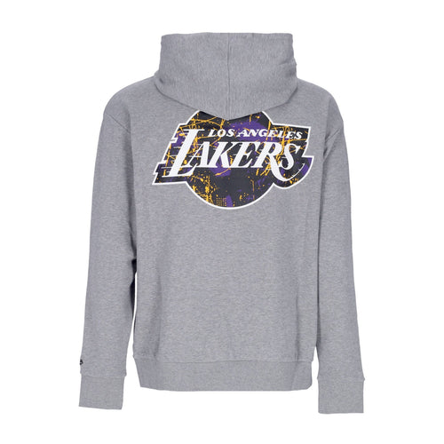 NEW ERA Felpa Leggera Cappuccio Uomo Nba Infill Team Logo Os Hoodie Loslak Heather Grey/true Purple da uomo