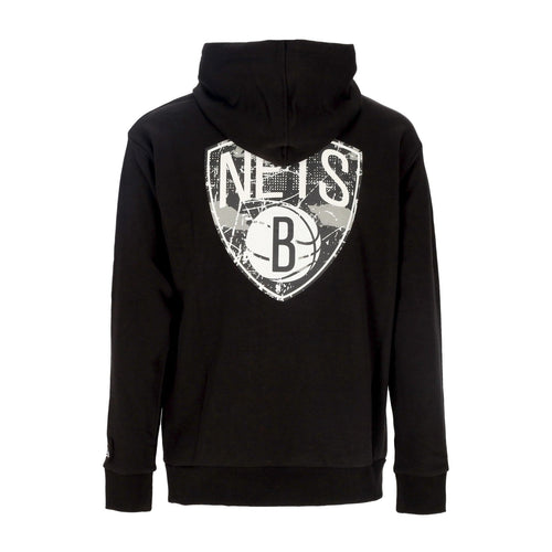 NEW ERA Felpa Leggera Cappuccio Uomo Nba Infill Team Logo Os Hoodie Bronet Black/white da uomo
