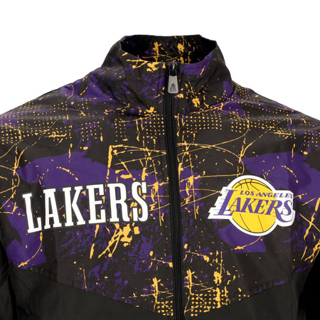 NEW ERA Giacca Tuta Uomo Nba All Over Print Panel Track Jacket Loslak Black/true Purple da uomo