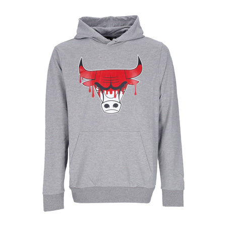 NEW ERA Felpa Leggera Cappuccio Uomo Nba Drip Logo Hoodie Chibul Heather Grey/front Door Red da uomo