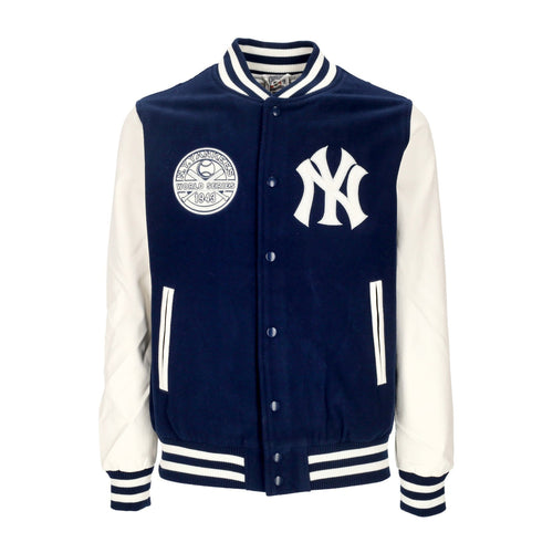 NEW ERA Giubbotto College Uomo Mlb Heritage Varsity Jacket Neyyan Obsidian Blue/off White da uomo