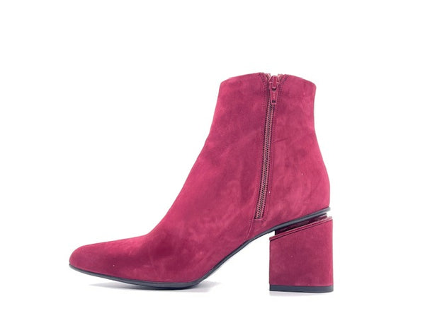 Stivaletto bordeaux donna a punta in pelle tacco 5 Enzo D'Alessandro