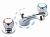 BATTERIA LAVABO SERIE SCUDETTO con scarico automatico cromato e piletta