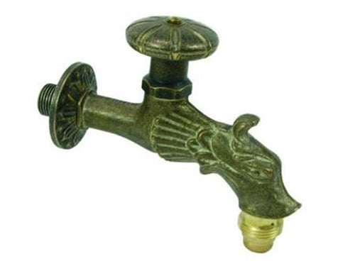 RUBINETTO ARTISTICO IN OTTONE A VITONE BRONZO ANTICATO M 1/2 FER 164368
