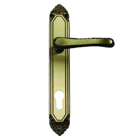MANIGLIA LAVINIA CON PLACCA IN OTTONE FORO YALE quadro maniglia mm.8 FER 10474