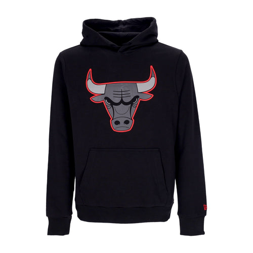 NEW ERA Felpa Cappuccio Uomo Nba Outline Logo Po Hoodie Chibul Black/front Door Red da uomo