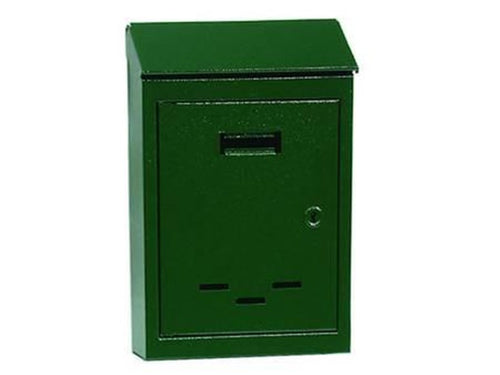 CASSETTA POSTALE TETTO E CHIAVE AD UNA LEVA VERDE n°2 cm.17x5x25h. per lettere
