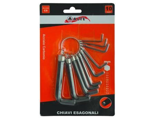 CHIAVI IN SERIE 10 misure MASCHIO ESAGONALI x 5 confezioni FER 14458