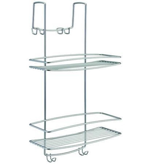 SUPPORTO PORTAFLACONI A 2 PIANI PER DOCCIA A SELLA ONDA cm.26x20x58 FER-324304