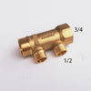 Collettore lineare da 3/4 - 16mm a 2 vie da 1/2 MF di ottone