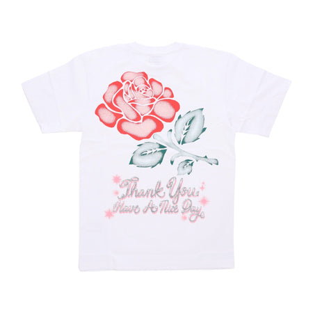 MARKET Maglietta Uomo Thank You Rose White da uomo