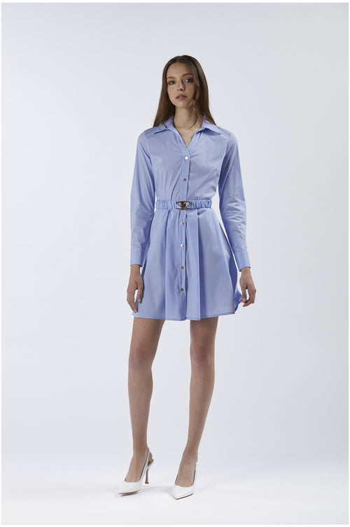 ABITINO TIPO CHEMISIER IN POPELINE STRETCH RIGATO