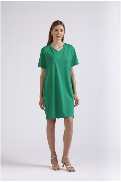 MINIABITO CON DIETRO IN SANGALLO E SCOLLO A V