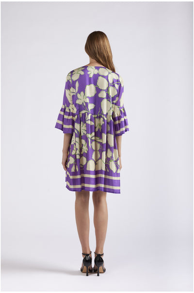 ABITO CON INCRESPATURA ALLA VITA STAMPATO