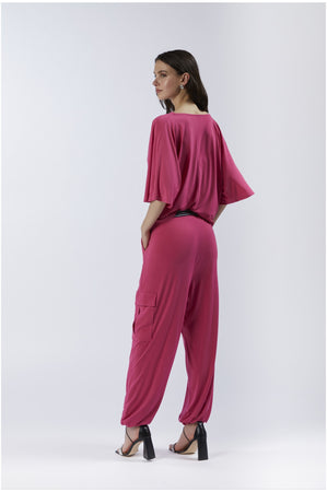 BLUSA CON SCOLLO A GOCCIA