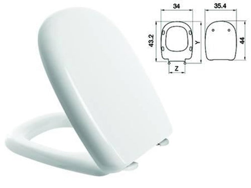 SEDILE WC IN TERMOINDURENTE FIVE BIANCO CERNIERE INOX H025S - FER 410762