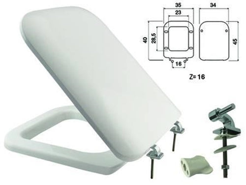 SEDILE WC IN TERMOINDURENTE DOUBLE BIANCO CERNIERE IN METALLO - FER 410793