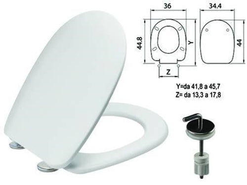 SEDILE WC IN TERMOINDURENTE PASSEPARTOUT BIANCO CERNIERE INOX H05 FERR 410809