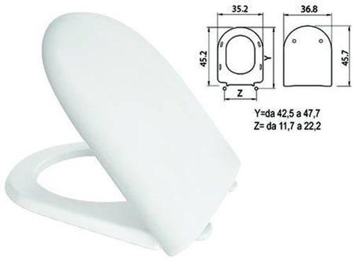 SEDILE WC IN TERMOINDURENTE LUNA 2 BIANCO CERNIERE INOX H057 - FERR 410816
