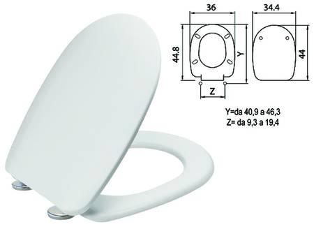 SEDILE WC IN TERMOINDURENTE PASSEPARTOUT BIANCO CERNIERE INOX H05- FERR 410847