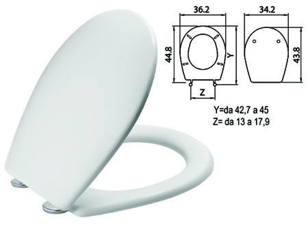 SEDILE WC IN TERMOINDURENTE SEBINO BIANCO CERNIERE NYLON H011 FERR 410854
