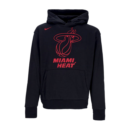 NIKE NBA Felpa Cappuccio Uomo Nba Fleece Po Essential Miahea Black da uomo