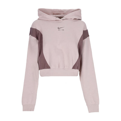 Nike Felpa Cappuccio Corta Donna Sportswear Air Oversized Mod Crop Fleece Hoodie Fossil Stone/plum Eclipse/plum Eclipse da donna