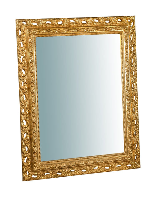 Biscottini Specchiera Parete Legno Foglia Oro Anticato 70x5x90 Made Italy Biscottini