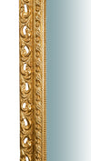 Biscottini SPECCHIERA DA PARETE IN LEGNO FINITURA FOGLIA ORO ANTICATO L70XPR5XH90 cm Made in Italy