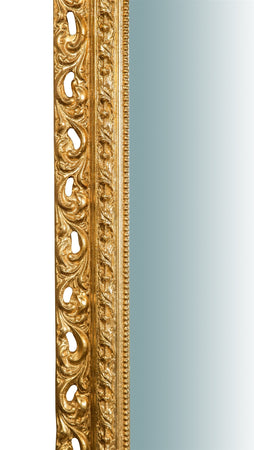 Biscottini SPECCHIERA DA PARETE IN LEGNO FINITURA FOGLIA ORO ANTICATO L70XPR5XH90 cm Made in Italy